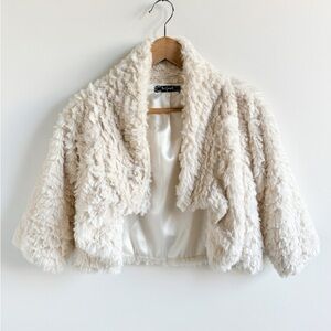 Elegant Cream Teddy Jacket for Women